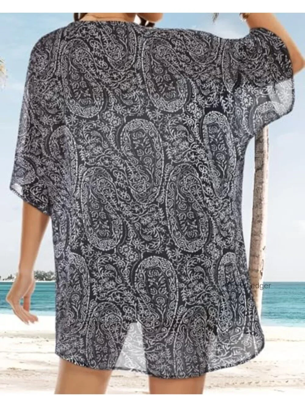 Chiffon Beach Cover Up Cardigan Floral Summer Tops Loose Capes